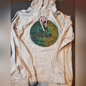 BP Gray Hoodie with Rose Design Womens Small